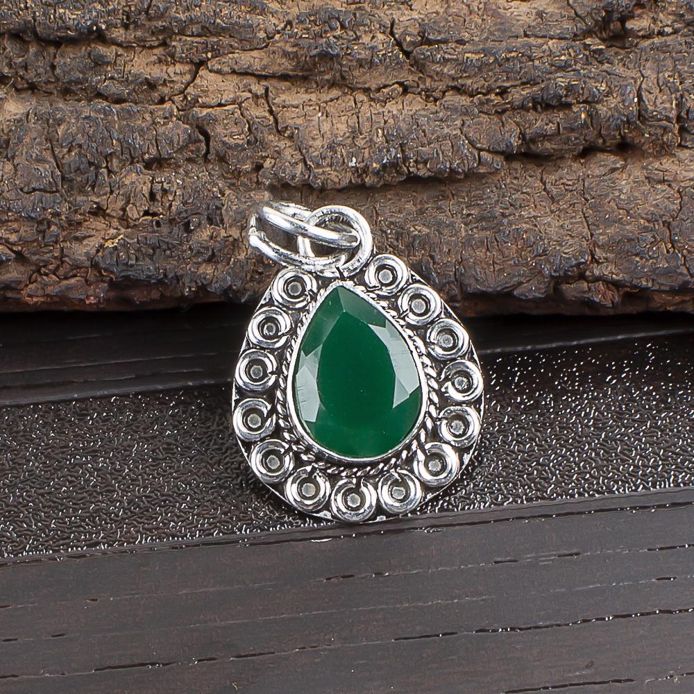 Green Onyx Pendant, 925 Sterling Silver Jewelry, Gift For Women Handmade Pendant Gemstone Jewelry