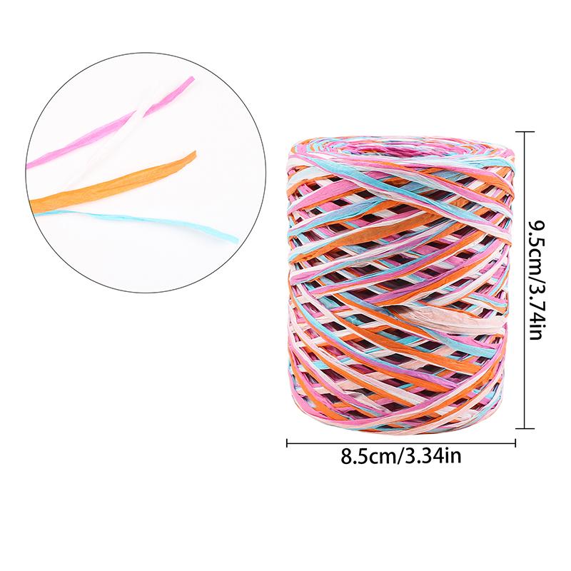 1Roll Paper Rope DIY Weaving Decorative Paper Rope Lafite Grass Creative Handmade Gift Colorful Packaging Rope Bouquet Packaging