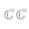 Elegant Double C Hoop Earrings: Versatile Luxury Ear Jewelry in Gold & Silver for Women