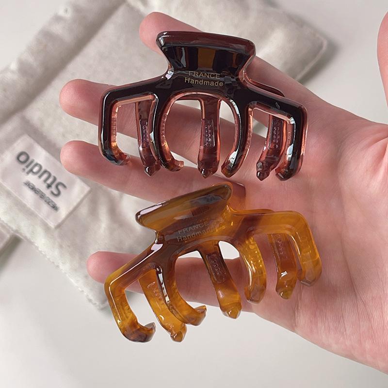 Ins Clip per Capelli a Pinza di Squalo Jelly Acido Acetico Spesso Retrò Taglia Media 6,5 cm Accessori per Capelli di Lusso Premium