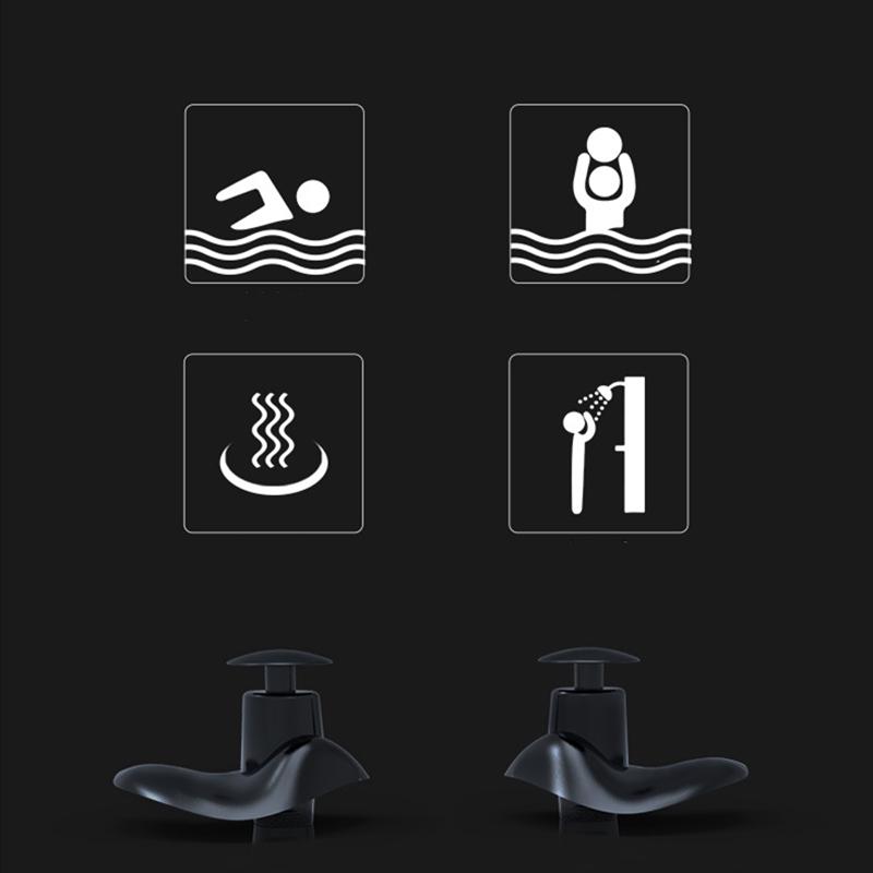 1 pár měkkých ekologických silikonových spirálových vodotěsných špuntů do uší odolných proti prachu v krabičce Příslušenství pro vodní sporty