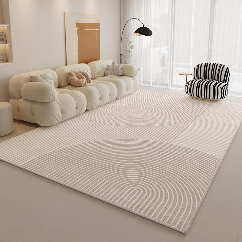 Covor de living crem cu bucle de catifea - impermeabil, decorațiuni dormitor și casă 2024