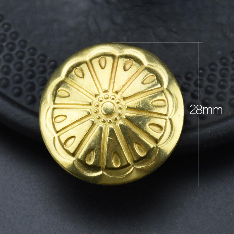 Boucle de Portefeuille Chrysanthème en Laiton Goujons Rivets Décoratifs en Cuir Premium pour DIY Maroquinerie Sac Réparation Accessoires