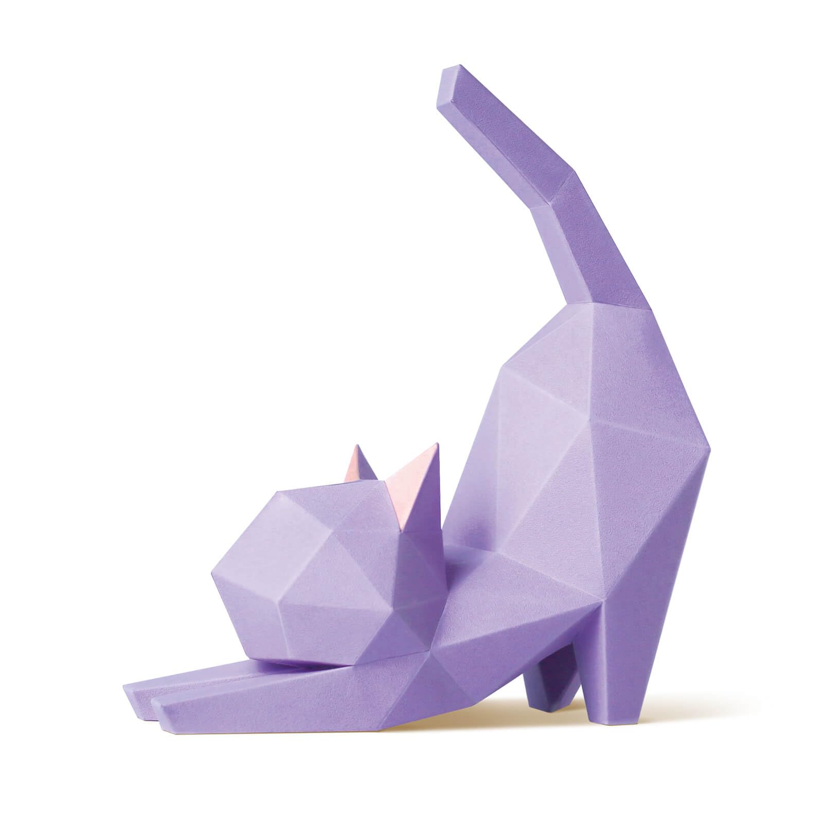 

Набір для 3D орігамі ORIGAMIPLANET Кішка для йоги Паперова скульптура Домашній декор Художній елемент Паперове 3D-мистецтво Ручна робота Інтер єрний DIY набір для творчості для дорослих та фіолетовий
