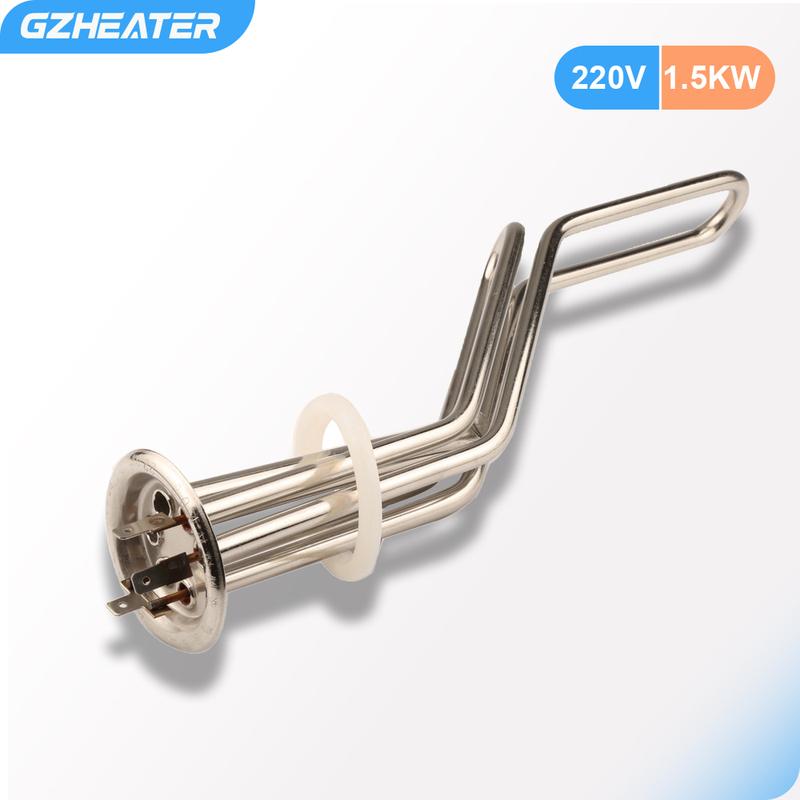 63 mm Flange 220V 1500W Water Electric Heating Tube with 2 Probes,Stainless Steel Boiler Water Heater Element