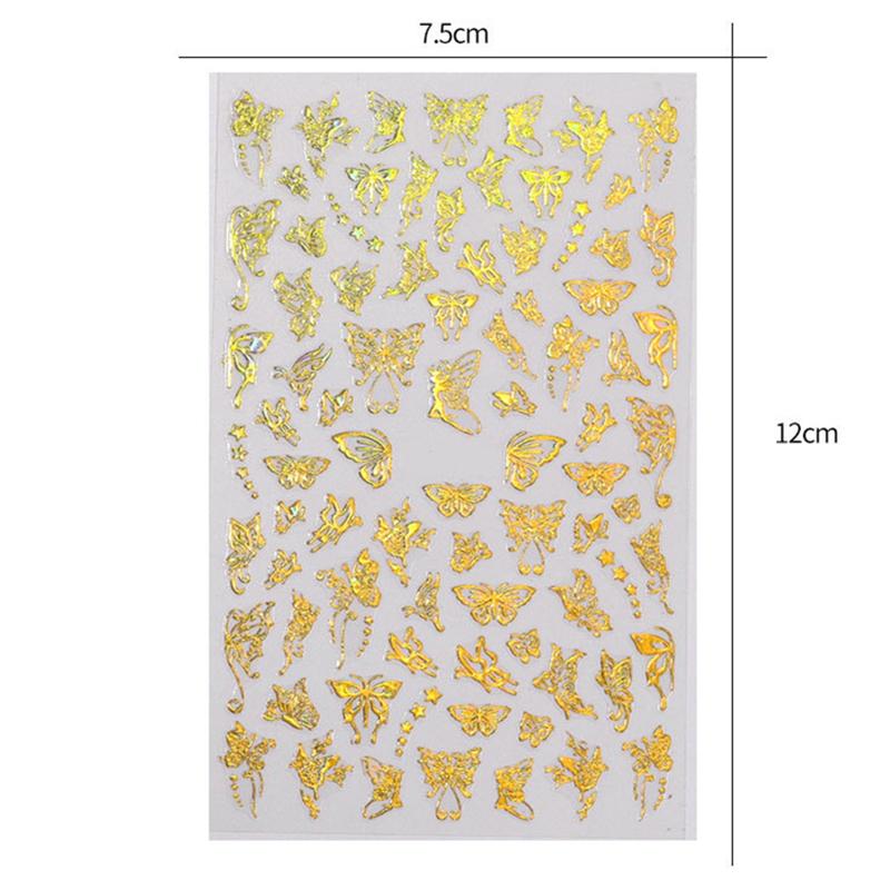 Laser Butterfly Nail Art Stickers Nail Decals Decorations Diy Manicure