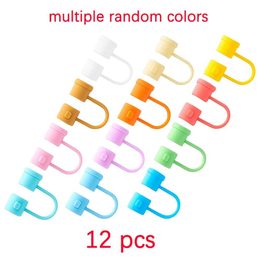 24Pcs Silicone Straw Tip Cover Dust-Proof Drinking Straw Reusable Drinking Straw Cap Cover for 8mm Multicolor Silicone Straw Cap