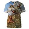 Spring/Summer Cross-border European and American Outdoor Jungle Camouflage Animal T-shirts for men and women, sports casual short-sleeve for students