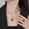 Autumn And Winter Jewelry European Simulation Pigeon Blood Red Corundum Plain Surface Retro Set Main Stone 13 * 18