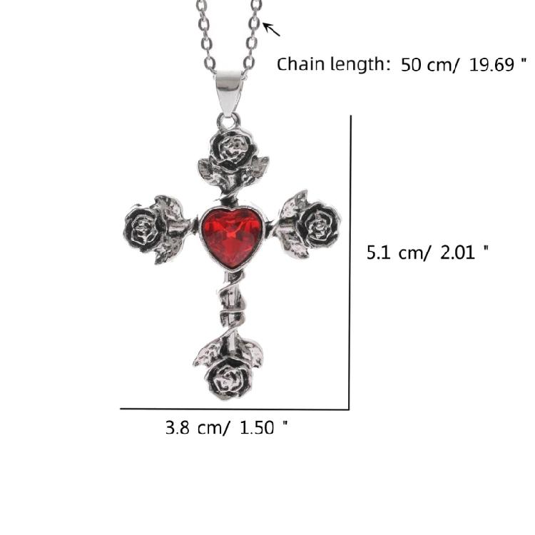 Unique Style Thorn Knotted Rose Crosses Pendant Necklace for Daily Wear Parties