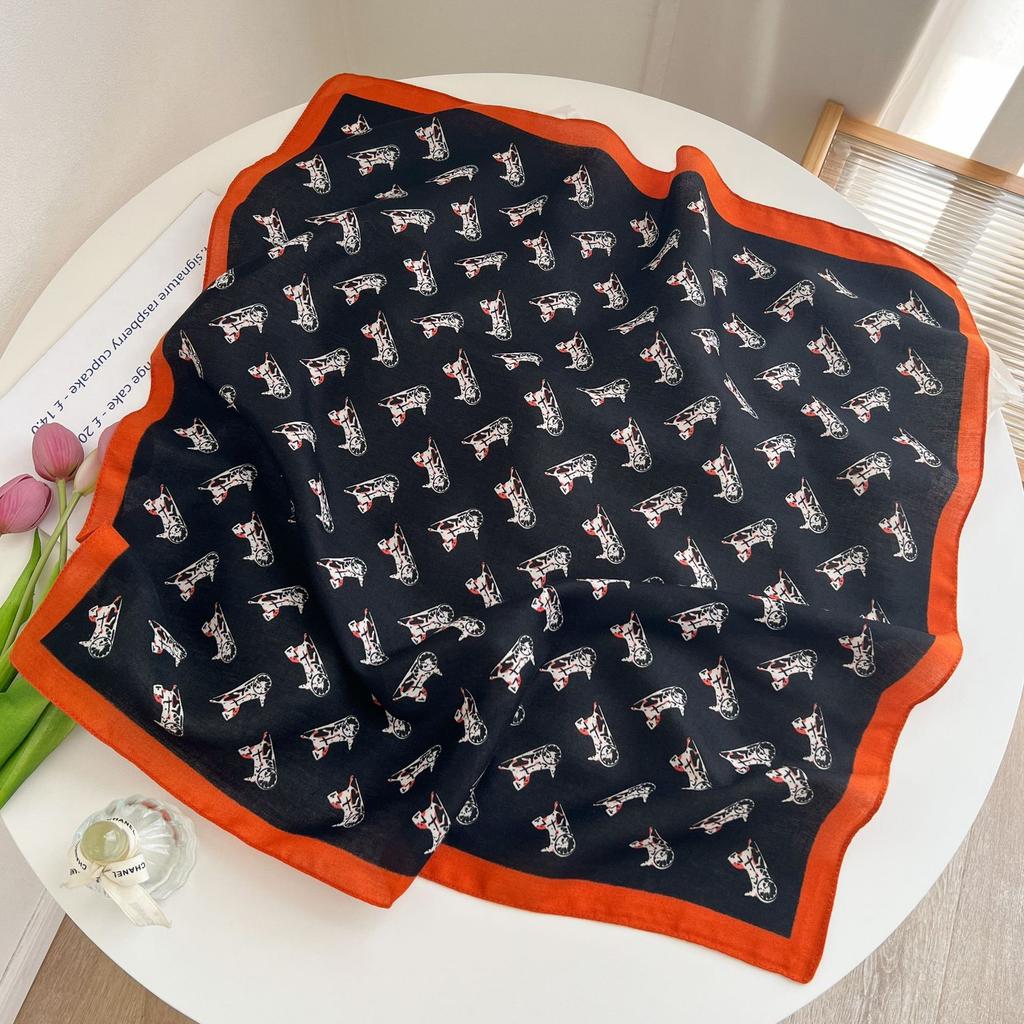 [Collection] Velvet Silk Scarves Women'S Versatile High-End Square Scarves Neck Scarves Spring And Autumn Retro