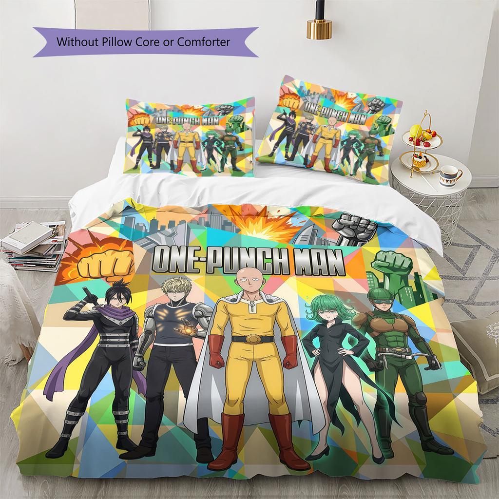 One-Punch Man Soft Duvet Cover Children's Bedding Set,Extra Large Size Birthday Gifts Various Sizes Available -HE214