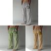Casual Pants For Men With Printed Cotton Linen Fabric For Spring Urban Style Comfort
