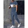 Autumn Fashion Round Neck Short-sleeved Shirts And Casual Long Pants, Urban Street Loose And Casual Fashion Men's Set