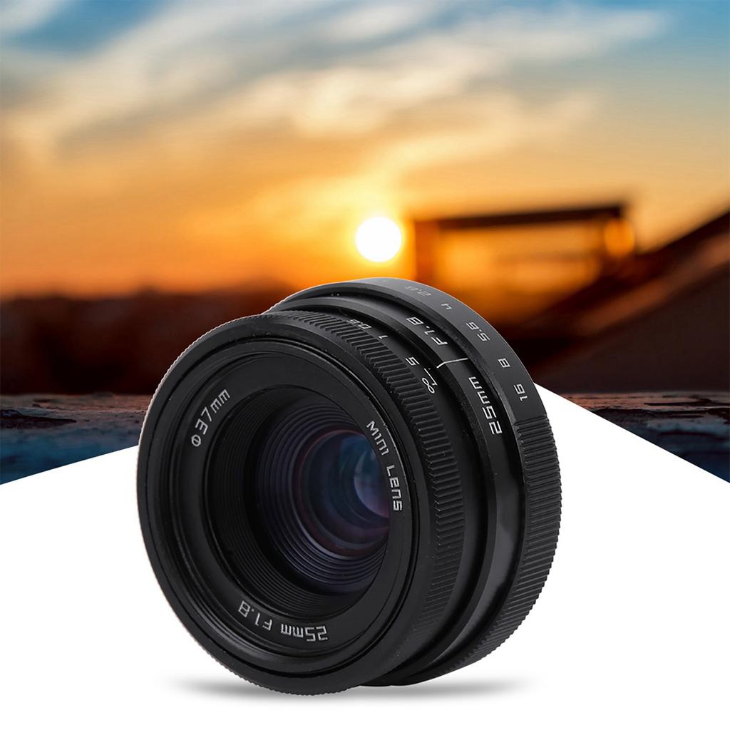 25mm F1.8 Mini CCTV C Mount Wide Angle Lens for Nikon Mirrorless Camera (black)