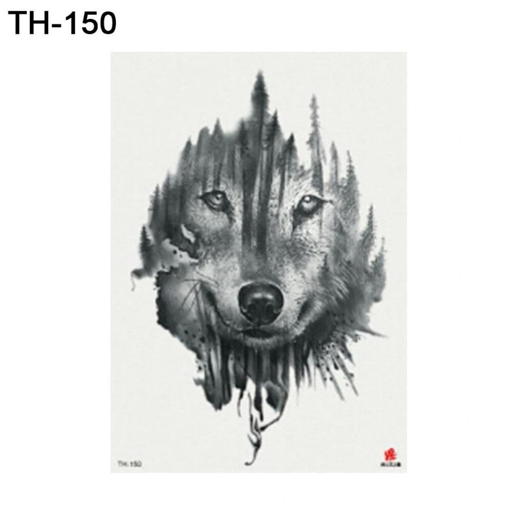 Animal Dog Bear Arm Shoulder Waterproof Temporary Fake Tattoo Sticker Gift