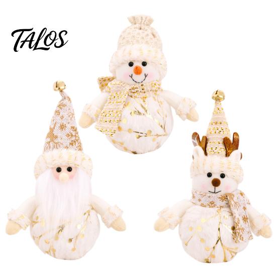 Decorative Christmas Doll LED Plush Ornaments, Light Up Elk Snowman Santa Claus Decoration, Cute Stuffed Toy for Table Holiday Party Decor Gift Kids