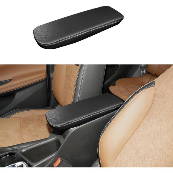 

Car Center Console Armrest Cover for 2020 2021 2022 2023 2024 Buick Encore GX Leather Anti-Scratch Central ArmRest Box Lid Seat Cover Protector Black leather + White sti