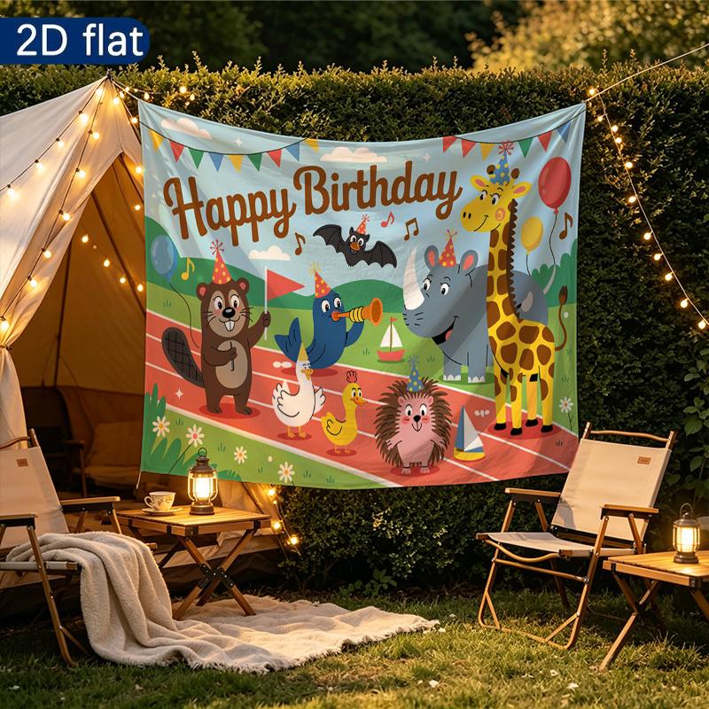 Party Backdrop Animal Cartoon Flat Parties Sheep Celebrations Wedding Photo Booth Background Front Door Decor