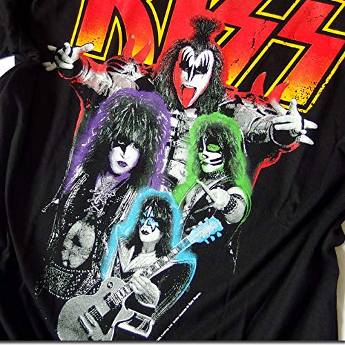 EVERSOUL KISS Kortärmad T-shirt, Gene Simmons, KISS Army Logotyp, Hårdrock, Herr, Svart, Storlek XL [Parallellimport]