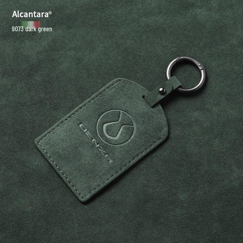 Full-Coverage Suede Key Case for BYD D9, N7, N8, and X with Side Snap Button