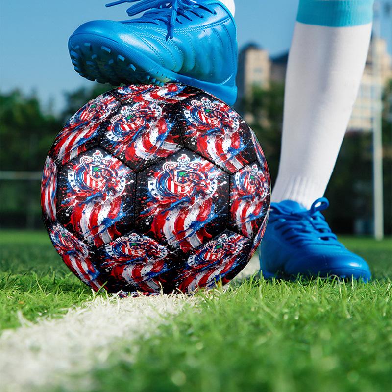 Club Deportivo Guadalajara Print Size 5 Soccer Ball, PU Wear Resistant Football for Match Training and Daily Practice, Birthday Gift for Soccer Fans