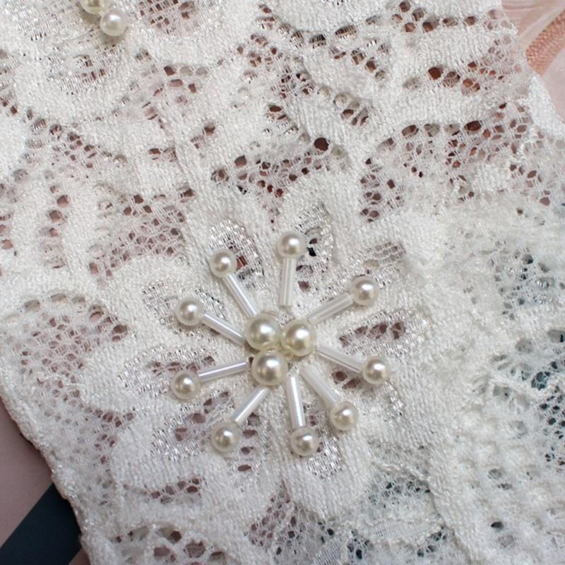Eleganti Guanti Corti in Pizzo da Sposa Accessorio Sposa per Cerimonie in Chiesa all'Aperto in Giardino