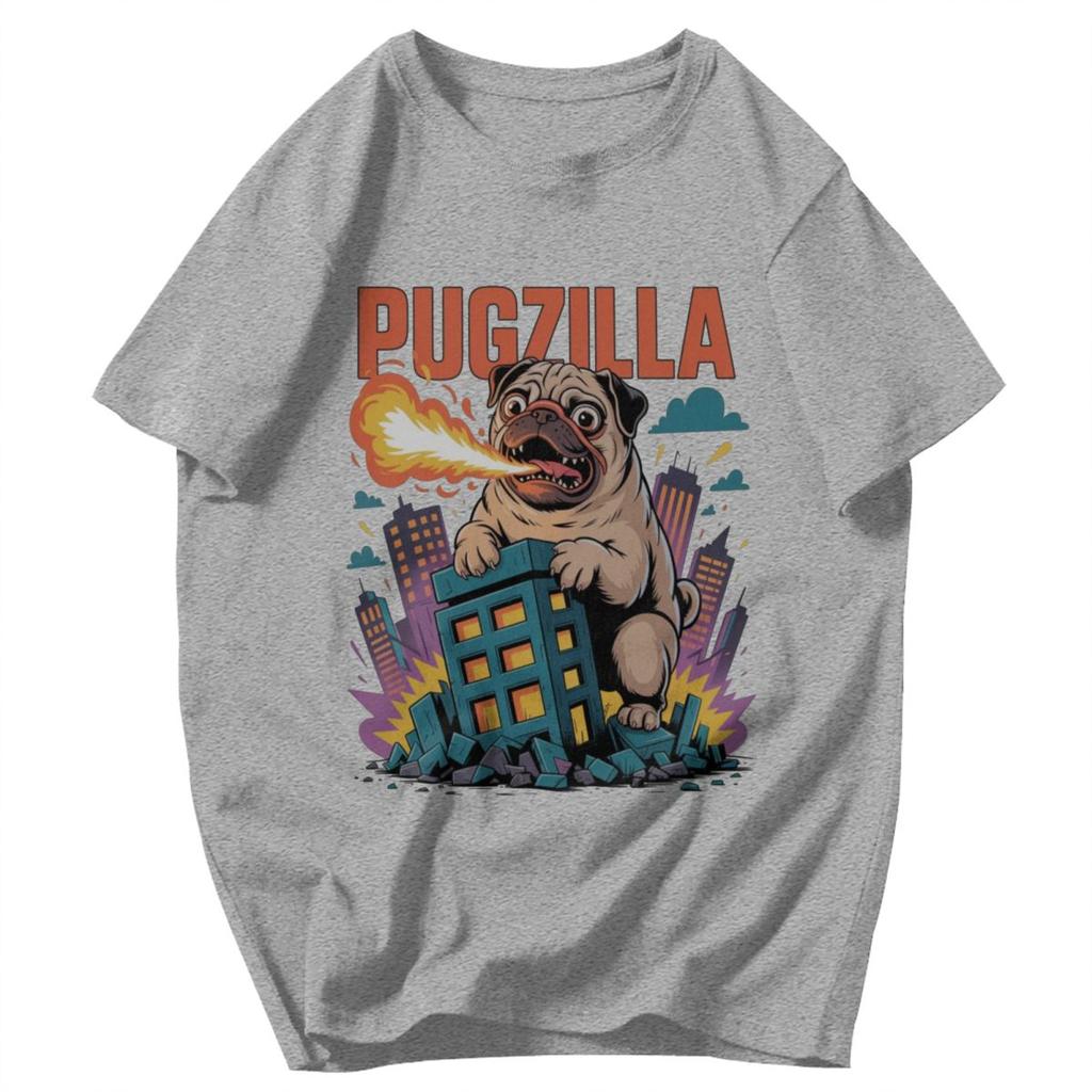 Men T Shirt Pugzilla Dog Lover Funny Japanese Pug Dog Lover Fun Idea Y2K Graphic Short Sleeve Unisex Clothes T Shirts