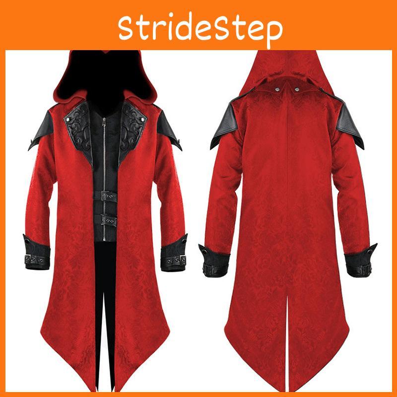 Stunning Medieval Halloween Retro Stitching Jacket For Men With Long Sleeves