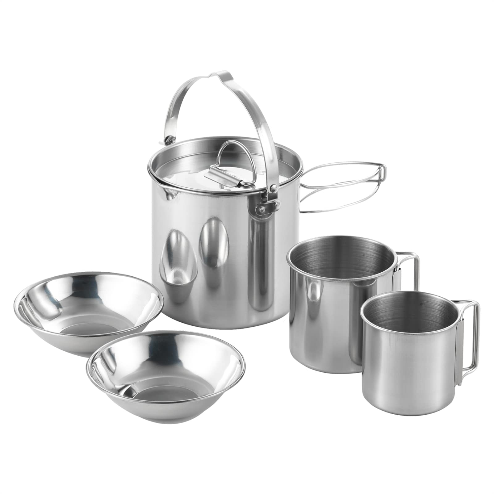 

Kakusei Kettle Cooker set Pot Plate Mug Stainless steel Full capacity Suitable capacity Gas cartridge included Bag included Compact storage Camping