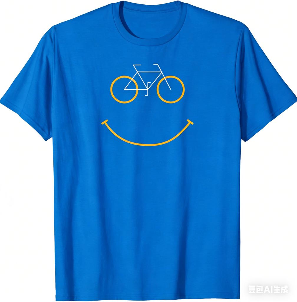 Funny Bicycle Smile Bike Smiling Face Biking Tshirt Streetwear Clothing Summer Tops Harajuku Vintage T Shirt