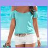 Premium Quality Fashion Women's Summer Solid Color Off Shoulder Casual Top Blouse