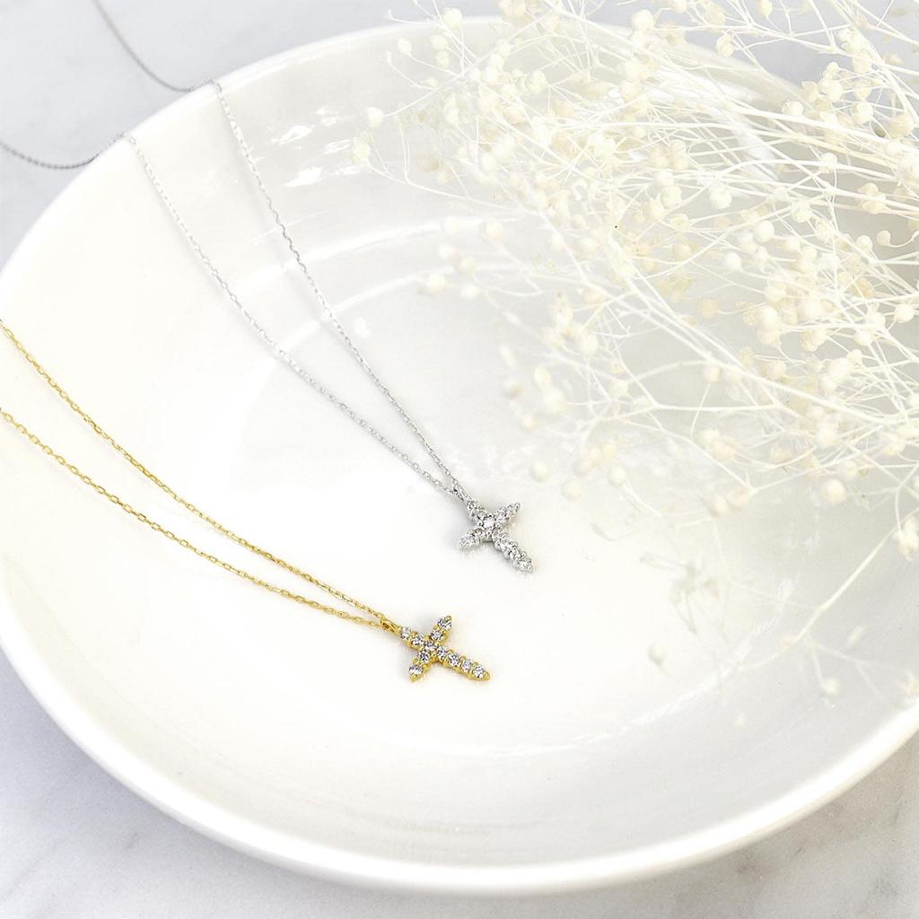 Lala Christie Diamond Star Cross Necklace Gold 18K 0.1ct (lp51-0005-yg)