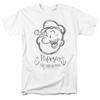 26 Popeye The Sailorman Sketch Portrait T Shirt Licensed Comic Cartoon Tee White Unisex T-Shirt