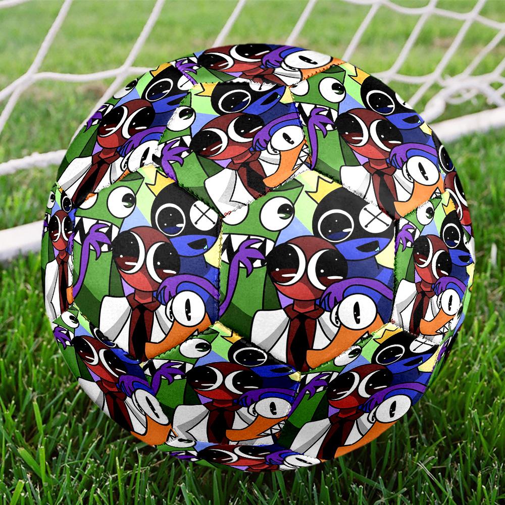 Game Rainbow Friends Print Size 5 Soccer Ball, Standard Match Football for Sports Game and Team Practice, Ideal Gift for Soccer Fans