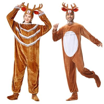 Halloween Vêtements pour Hommes et Femmes Noël Animaux Costumes de Film Mignon Renne Noël Élan Costumes de Jeu