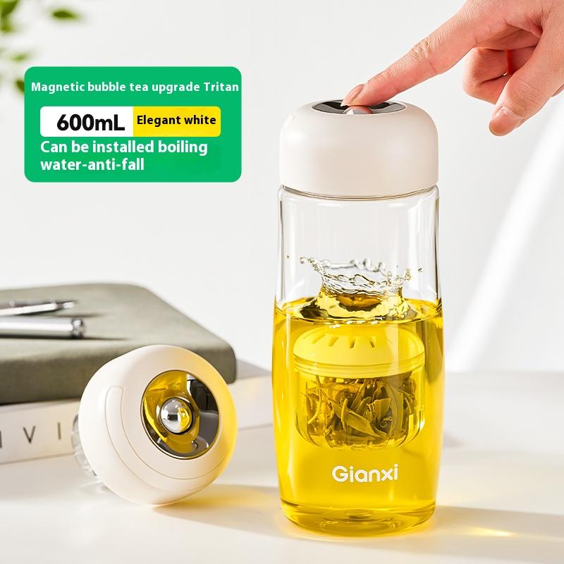

Gianxi Magnetic Elastic Tea Cup Tritan Large Capacity Water Cup For Men Magnetic Tea Separation Cup Water Bottle 600-800ml