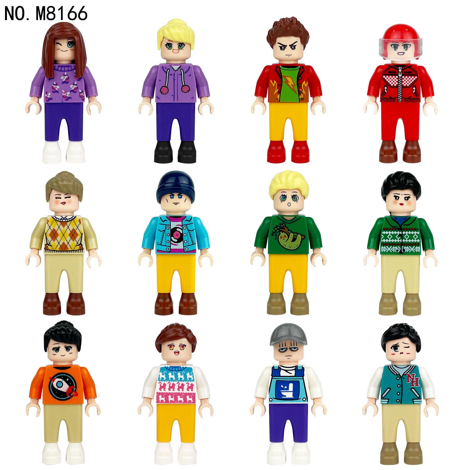 Professional Minifigures M8166 Urban Children Assemble Small Particle Building Block Toys Student Racing