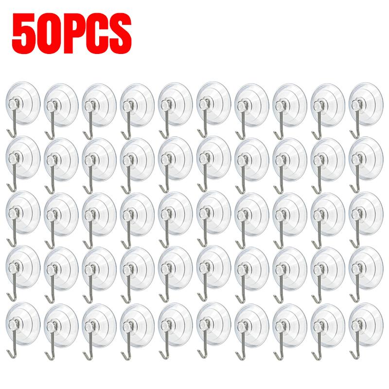 Transparent PVC Suction Cup Hooks Heavy Duty Removable Glass Hook Hanging Towels Keys Holders Kitchen Bathroom Window Hangers