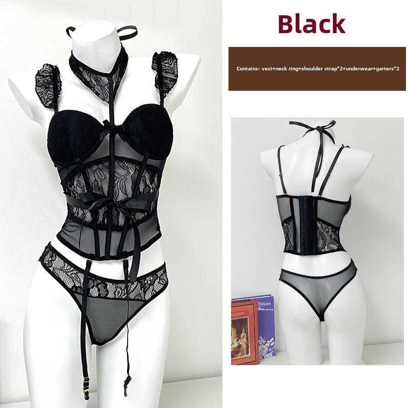 Fishbone Bra Pure Want To Wear Lace with Chest Pad Suspender Top with Short Bottom Vest Inside