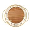 Coffee Pod Holder Iron Wire Weighte Wooden Base Coffee Capsule Storage Basket for Kitchen