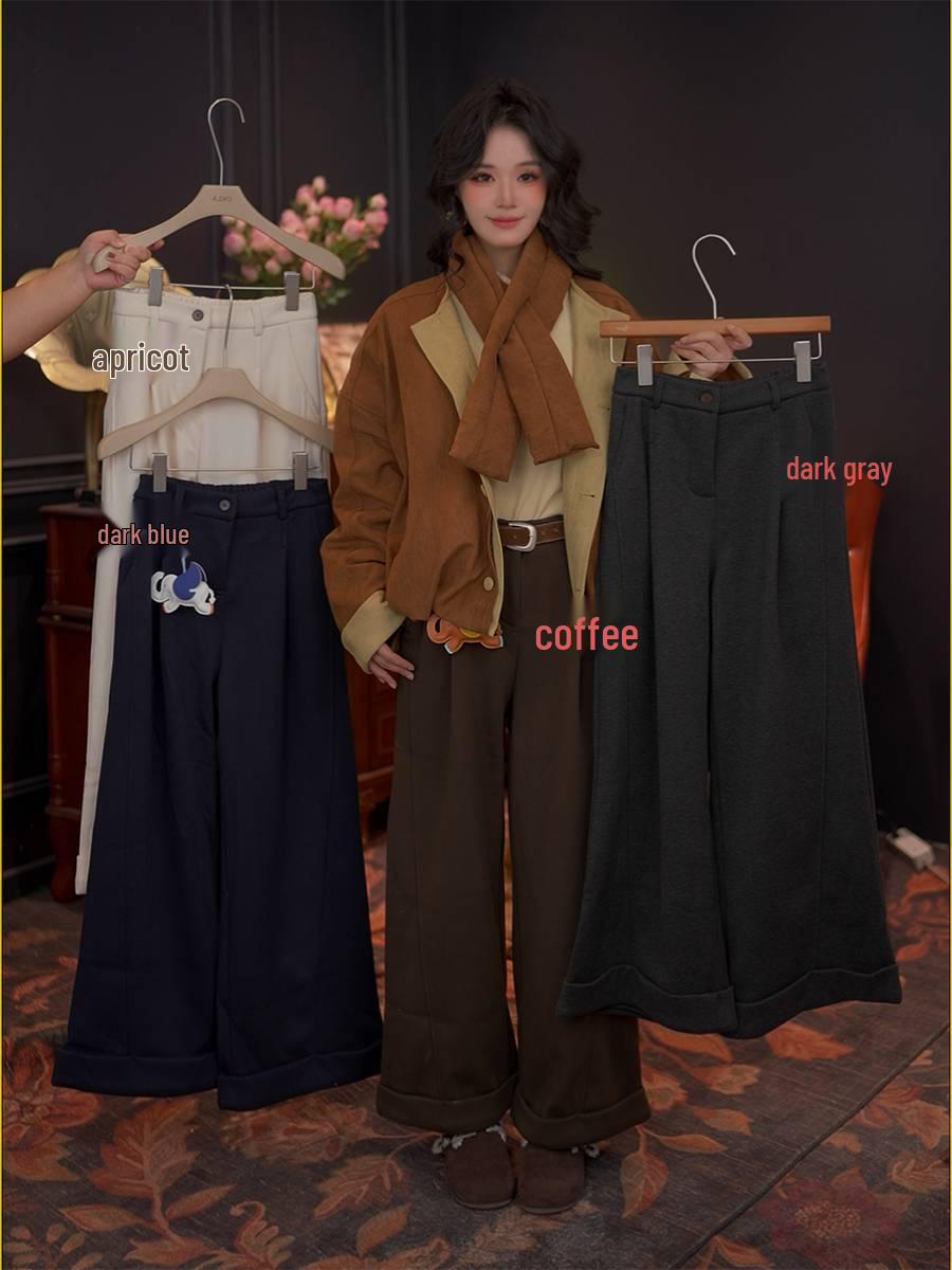 Zhang Jiayuan Women s Retro Loose Straight Casual Pants #K10296 Large
