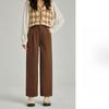 New Suit Pants Spring, Autumn and Winter Woolen High Waist Drape Casual Small Straight Woolen Wide-leg Pants Women
