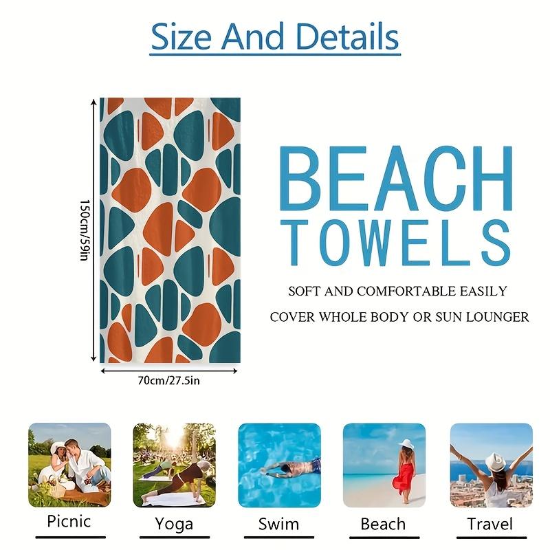 Large Geometric Beach Towel Bath Mat Tropical Summer Resort Pool Decor Outdoor Bathroom Towel 80x160cm