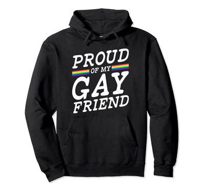 Proud Friend Gay Pride Ally Rainbow LGBT Subtle Pride Flag (Hoodie)