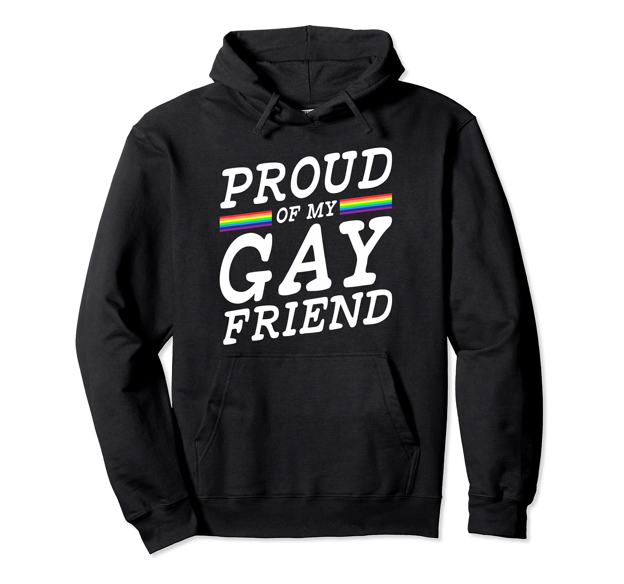 

Proud Friend Gay Pride Ally Rainbow LGBT Subtle Pride Flag (Hoodie) чорний