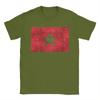 Morocco Vintage Aged And Scratched Moroccan Flag T Shirt For Unisex Cotton Tshirt Round Collar Tee Shirt Short Sleeve Tops Summer