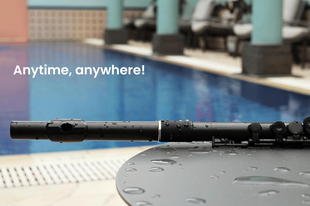 NUVOBand NB300FBK Plastic Wind Fully Black Wall and Fingering Instrument, Waterproof, C-Key Flute, [Includes Case, Hanger, Swab, Chart]