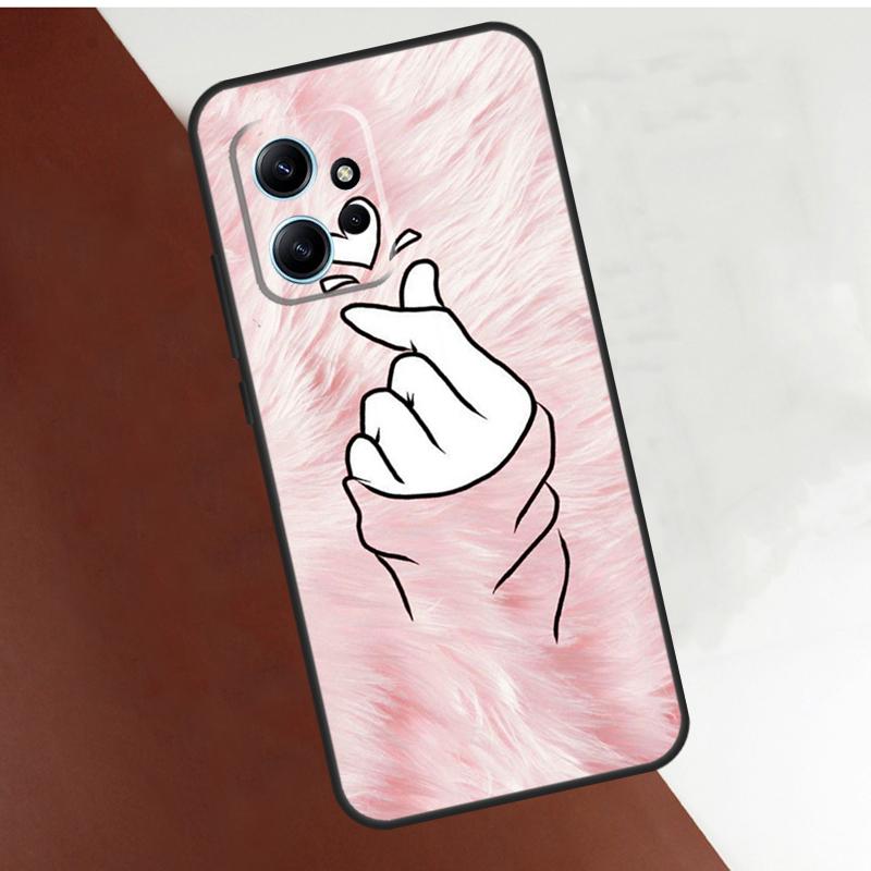 Kpop Hand Finger Heart Case For Xiaomi Redmi Note 14 13 9 10 11 12 15 Pro Plus Cover For Redmi 15 C 13C 12C 10C 14C