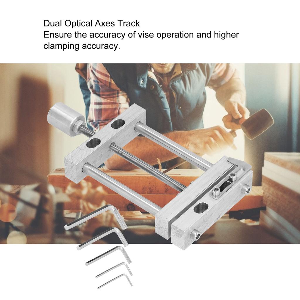 Flat Drill Press Vise Flat Vise Mini Clamp Metal Table Drill Press Vice Tool with Hex Wrench for Woodworking Mini Flat Clamp